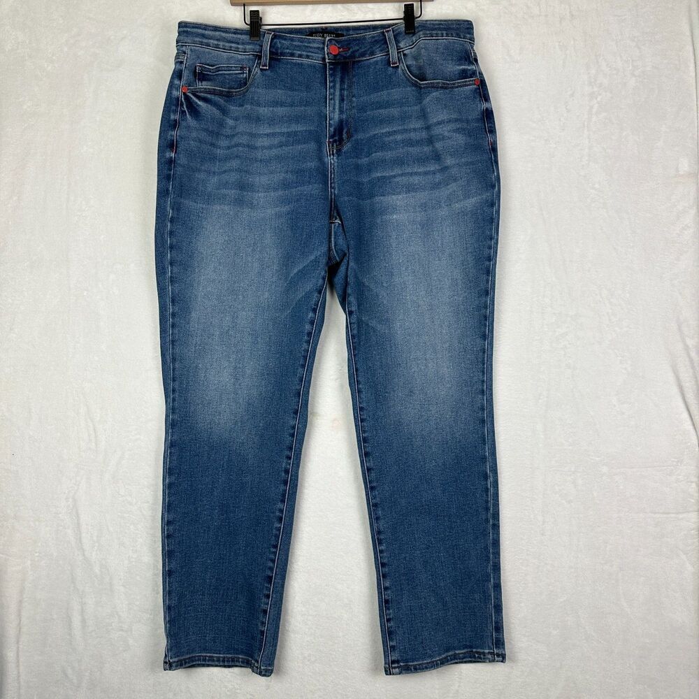Judy Blue High Rise Boyfriend Fit Jeans Size 22W Medium Wash Non Distressed